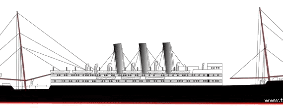 Корабль RMS Caledonia [Ocean Liner] (1925) - чертежи, габариты, рисунки